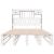 Pat cu bibliotecă fără saltea, alb, 135x190 cm, lemn masiv pin GartenMobel Dekor