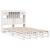 Pat cu bibliotecă fără saltea, alb, 135x190 cm, lemn masiv pin GartenMobel Dekor