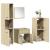 Set mobilier de baie, 4 piese, stejar sonoma, lemn prelucrat GartenMobel Dekor