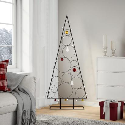 Brad de Crăciun din metal pentru decor, negru, 150 cm GartenMobel Dekor