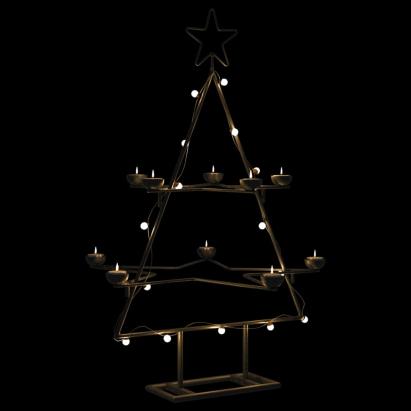 Brad de Crăciun din metal pentru decor, negru, 75 cm GartenMobel Dekor