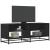 Dulap TV, negru, 120,5x40x46 cm, lemn prelucrat și metal GartenMobel Dekor