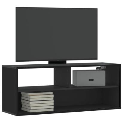 Dulap TV, negru, 100x31x39,5 cm, lemn prelucrat și metal GartenMobel Dekor