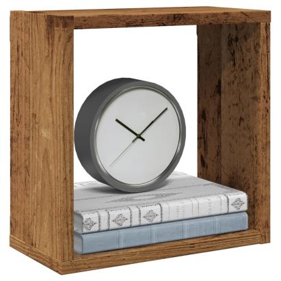 Rafturi de perete cub, 2 buc., lemn vechi, 30x15x30 cm lemn GartenMobel Dekor