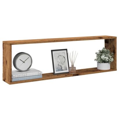 Rafturi de perete cub, 2 buc., lemn vechi, 100x15x30 cm, lemn GartenMobel Dekor