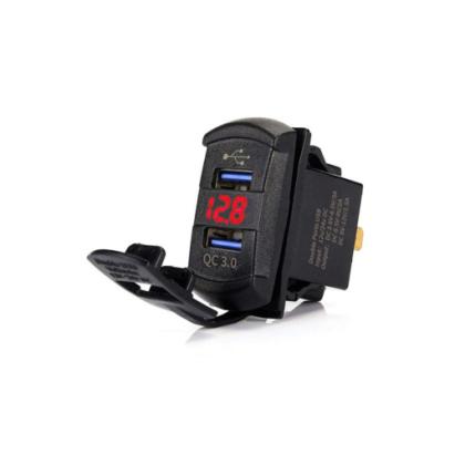 Mufa bord incarcator USB QC3.0 cu voltmetru 12-24V Cod: DS2057 Automotive TrustedCars