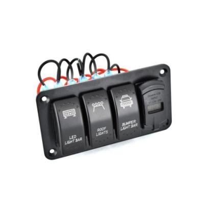 Carcasa suport cu 3 butoane tip Rocket ,voltmetru si USB Cod: SPA069 Automotive TrustedCars