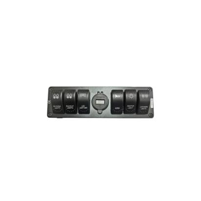 Carcasa suport cu 6 întrerupătoare tip Rocket  voltmetru si USB Cod: SPA072 Automotive TrustedCars