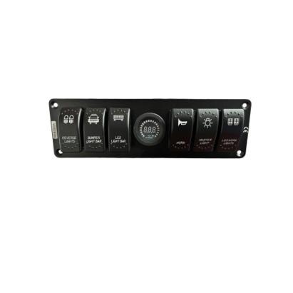 Panou cu 6 intrerupatoare tip Rocket  voltmetru si USB 4.2A Cod: YJ-SPA024-6 Automotive TrustedCars