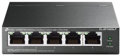 Switch 5 porturi 10/100Mbps 4 porturi PoE 41W TP-Link - TL-SF1005LP SafetyGuard Surveillance