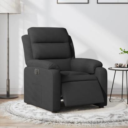 Fotoliu rabatabil electric, negru, material textil GartenMobel Dekor