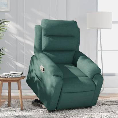Fotoliu rabatabil ridicare pe verticală, verde închis, textil GartenMobel Dekor