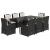 Set mobilier de grădină cu perne, 9 piese, negru, poliratan GartenMobel Dekor