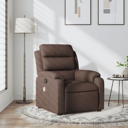 Fotoliu de masaj rabatabil, maro închis, material textil GartenMobel Dekor