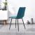 Scaun dining, tapiterie stofa, inaltime totala 91 cm, latime 43 cm, picioare metalice negre, stil elegant, verde MultiMark GlobalProd