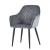 Scaun elegant pentru dining, tip fotoliu, tapiterie catifea gri, inaltime 83 cm, cadru metalic MultiMark GlobalProd
