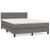Pat box spring cu saltea, gri, 140x190 cm, piele ecologică GartenMobel Dekor