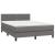 Pat box spring cu saltea, gri, 140x190 cm, piele ecologică GartenMobel Dekor
