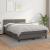 Pat box spring cu saltea, gri, 140x190 cm, piele ecologică GartenMobel Dekor