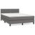 Pat box spring cu saltea, gri, 140x190 cm, piele ecologică GartenMobel Dekor