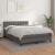 Pat box spring cu saltea, gri, 140x190 cm, piele ecologică GartenMobel Dekor
