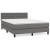 Pat box spring cu saltea, gri, 140x190 cm, piele ecologică GartenMobel Dekor