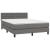Pat box spring cu saltea, gri, 140x190 cm, piele ecologică GartenMobel Dekor