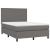 Pat box spring cu saltea, gri, 140x190 cm, piele ecologică GartenMobel Dekor