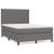 Pat box spring cu saltea, gri, 140x190 cm, piele ecologică GartenMobel Dekor