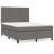 Pat box spring cu saltea, gri, 140x190 cm, piele ecologică GartenMobel Dekor