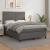 Pat box spring cu saltea, gri, 140x190 cm, piele ecologică GartenMobel Dekor