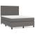 Pat box spring cu saltea, gri, 140x190 cm, piele ecologică GartenMobel Dekor