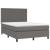 Pat box spring cu saltea, gri, 140x190 cm, piele ecologică GartenMobel Dekor