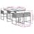 Set mobilier de grădină cu perne, 5 piese, negru, poliratan GartenMobel Dekor