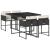 Set mobilier de grădină cu perne, 5 piese, negru, poliratan GartenMobel Dekor