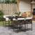 Set mobilier de grădină, 5 piese, cu perne, maro, poliratan GartenMobel Dekor