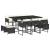 Set mobilier de exterior cu perne, 11 piese, negru, poliratan GartenMobel Dekor