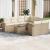 Set canapele de grădină, 9 piese, cu perne, bej, poliratan GartenMobel Dekor