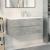 Set mobilier de baie, 2 piese, gri beton, lemn compozit GartenMobel Dekor