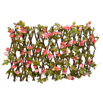  Spalier cu iederă artificială extensibil, roz închis, 180x20 cm GartenMobel Dekor
