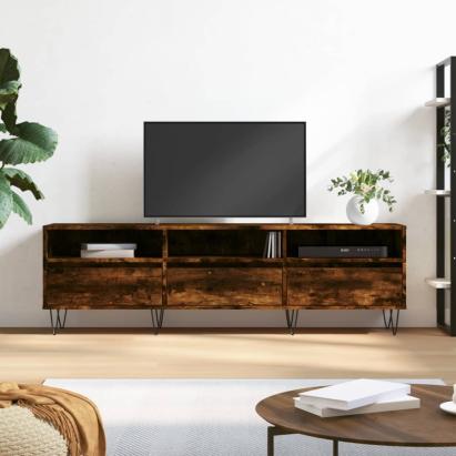 Comodă TV, stejar fumuriu, 150x30x44,5 cm, lemn prelucrat GartenMobel Dekor