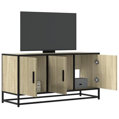 Dulap TV stejar sonoma, 100x35x50 cm lemn prelucrat și metal GartenMobel Dekor