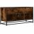 Dulap TV stejar fumuriu, 100x35x50 cm lemn prelucrat și metal GartenMobel Dekor