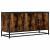 Dulap TV stejar fumuriu, 100x35x50 cm lemn prelucrat și metal GartenMobel Dekor