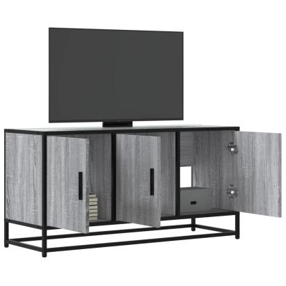 Dulap TV gri sonoma, 100x35x50 cm lemn prelucrat și metal GartenMobel Dekor