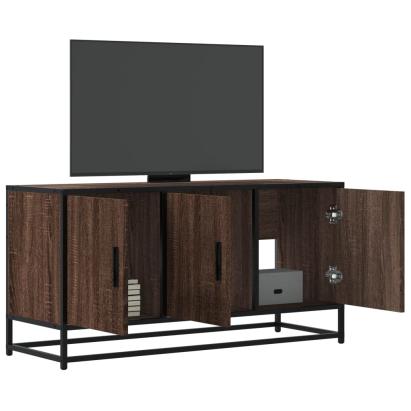 Dulap TV stejar maro, 100x35x50 cm lemn prelucrat și metal GartenMobel Dekor