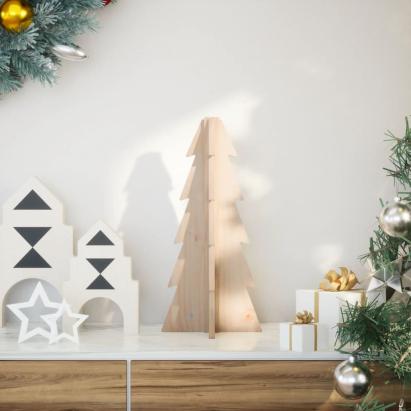Brad de Crăciun din lemn decorativ, 49 cm, lemn de pin masiv GartenMobel Dekor