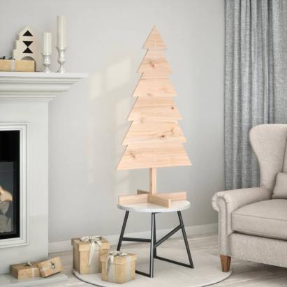 Brad de Crăciun din lemn decorativ, 120 cm, lemn de pin masiv GartenMobel Dekor