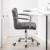 Scaun de birou, conferinte, inaltime 78-90 cm, baza si manere cromate, roti pivotante, velur gri MultiMark GlobalProd