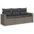 Set canapea de grădină cu perne, 3 piese, gri, poliratan GartenMobel Dekor